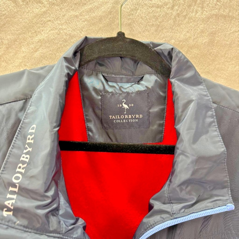 NWT Tailorbyrd Collection Mens XXL Fleece Lined Full Zip Vest Navy Blue Red Golf - Picture 2 of 9